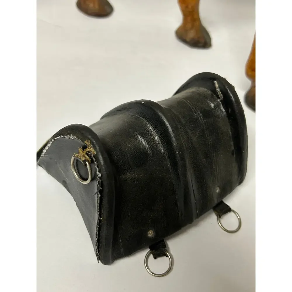 Vintage Leather Wrapped Dromedary Camel W/Saddle and Bridle Standing Glass Eyes